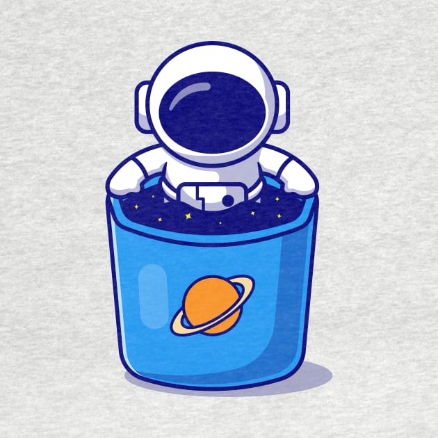 Cute Astronaut In Space Mug Cartoon by Catalyst Labs